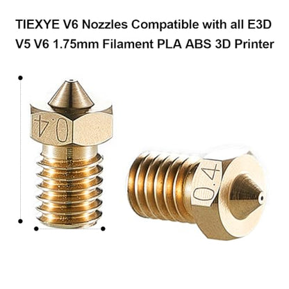16Pcs V6 Nozzles 0.4mm Compatible for E3D V5 V6 Hotend, V6 Nozzle 0.4mm Compatible with ANYCUBIC I3 Mega A8 Prusa I3 MK3/MK3S 3D Printer Extruders Brass Nozzles, - style: 16Pcs V6 Nozzles 0.4mm
