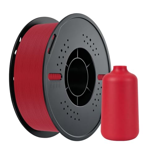 Kingroon Matte PLA Filament 1.75mm 3D Printer Filament Matte Filament 1kg Dimensional Accuracy +/- 0.02 mm (Matte Red) - color: Matte Red