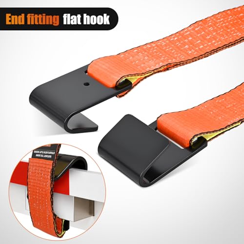Nilight Flat Hook Ratchet Straps 10 Pack 2 in x 30 Ft Orange - color: 10Pcs 2in x 30ft Flat Hook Straps