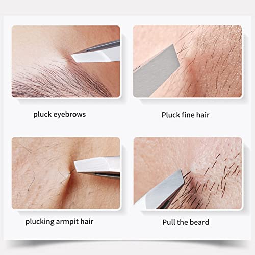 Eyebrow Hair Removal Tweezers, Slant Tweezer Handmade Professional Eyebrow Facial & Hair Remover Better closure Stainless Steel - color: 1 Pack (Slant)