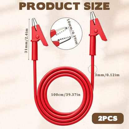 2PCS Dual-Ended Jumper Wire Kit Alligator Clips Test Leads