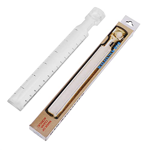 Portable Hand Held Ruler 2X Magnifier Bar 6'' with 140 mm Measuring Scale Acrylic Magnifying Glass Reading Magnifier (MAGGLG000110XQ)