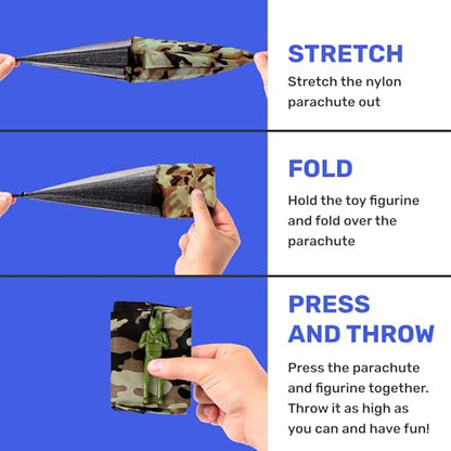 NUTTY TOYS Army Parachute Toys for Kids - Tangle Free Outdoor Flying Parachute Men, Best Small Outside Toys for 4 5 6 7 8 9 10 11 12 Year Old, Top Christmas Stocking Stuffers Idea 2026 Unique Boy Gift - color: Arctic Camo