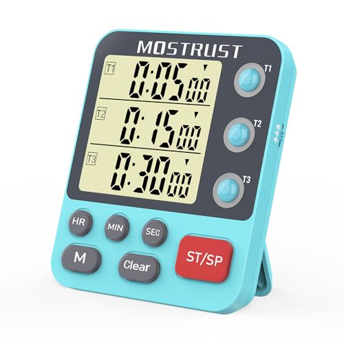 Digital Dual Kitchen Timer, Multiple Channels Countdown Timer - color: Blue