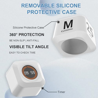 Rotating Cube Visual Countdown Timer 5, 25, 10, 50 Min Preset+Custom Mode - color: Green