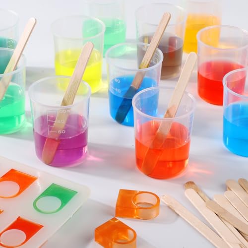 Gartful 100ml Plastic Measuring Cup - 10 Pack, 3.4oz Disposable Mixing Cups for Liquid Measuring, Epoxy Resin Crafts, Paint Mixing, Cosmetic Making - size: 100ml