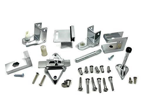 Harris Hardware TP1100 Toilet Partition Die Cast Zamac Complete Inswing Door Hardware Set, 1 in. Door 1-1/4 in. Pilaster - size: 1 in. Inswing