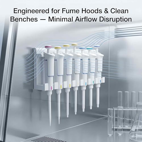 Magnetic Laboratory Pipette Stand — Adheres to Metal Surfaces — Holds 6 Pipettes — Laboratory Micropipette Storage Rack — Pipettes Not Included