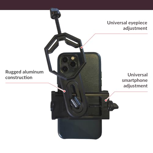 Oberwerk Universal Smartphone DigiScoping Adapter - Binocular, Telescope, Spotting Scope, & Monocular Phone Mount | Capture Photos & Video Through Your Optics | Attaches to Most Eyepieces & Phones