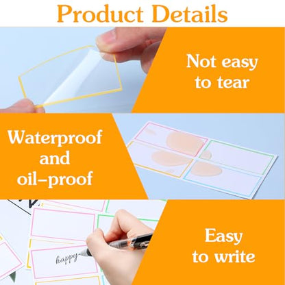 120 Pcs Dry Erase Labels, Waterproof Reusable Dry Erase Stickers Multicolor