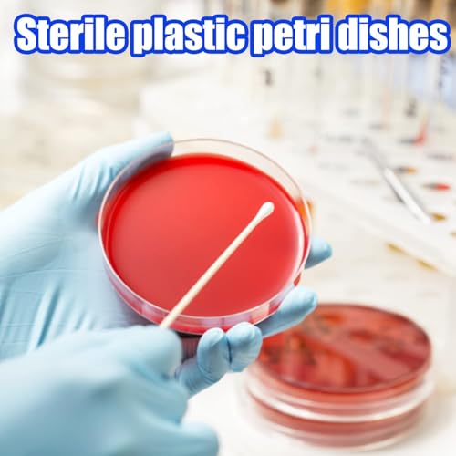 50 Pack 90 x 15mm Plastic Petri Dishes with Lids - size: 50pcs 90MM