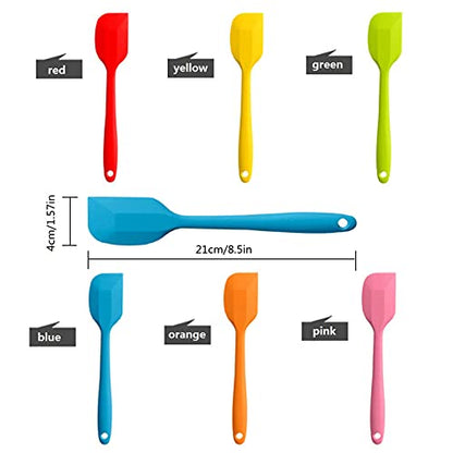 8 Pieces Silicone Spatulas,8.5 inch Non-stick Spatulas with Stainless Steel Core,Heat Resistant-500℉, One Piece Design,Food Grade Silicone, Dishwasher Safe, for Mixing,Cooking,Baking (8.5 inch) - size: 8.5 INCHES