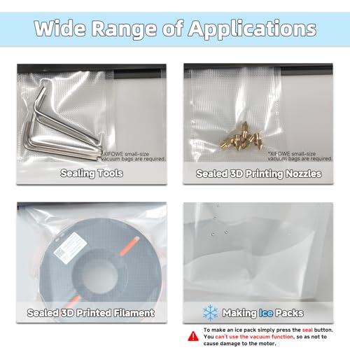 100Pcs 3D Filament Storage Bags Electric Pump Kit, PET Dry Vacuum Sealer Bags for Storing Items Such as 3D Printer Filament Less than or Equal to 1KG, Excluding Vacuum Pumps
