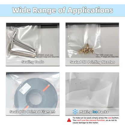 100Pcs 3D Filament Storage Bags Electric Pump Kit, PET Dry Vacuum Sealer Bags for Storing Items Such as 3D Printer Filament Less than or Equal to 1KG, Excluding Vacuum Pumps