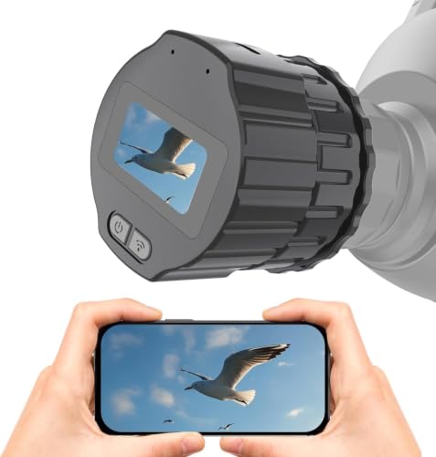 64GB Digital Eyepiece Telescope Camera: 2K HD Video Recording & WiFi Telescope Microscope Accessory, 25-50mm Eyepiece Adapter, Screen Support, App Control, Perfect for Astrophotography, Birds Watching
