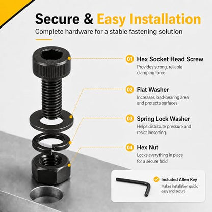 320PCS M4 Screws Kit, M4x25/30/35/40/45/50mm Hex Socket Head Cap Bolts Nuts Washers Assortment Set, 12.9 Grade Alloy Steel Black Oxide, M4 Metric Screw for 3D Printer, DIY& Repairs - size: M4 320pcs