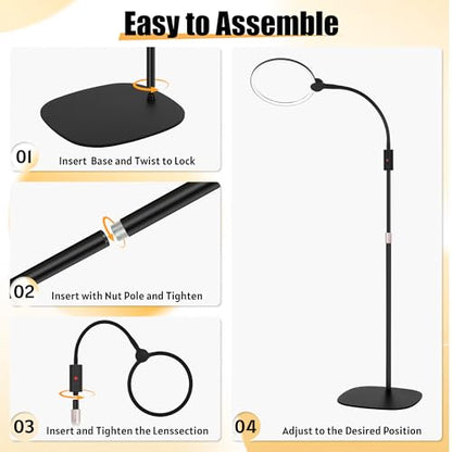 Extra Large Floor Magnifying Glass with Light and Stand