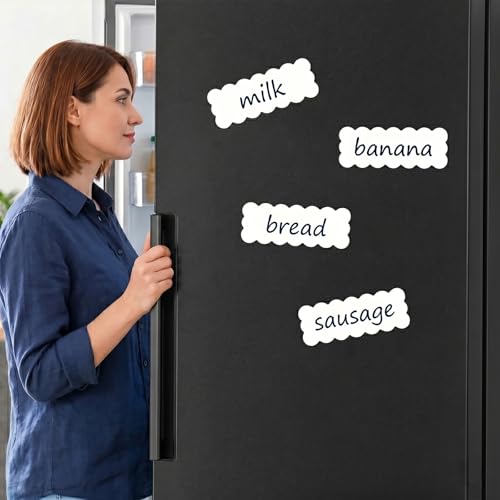 Dry Erase Magnetic Labels, 3.2 x 1.3 Inches, 54 Pack