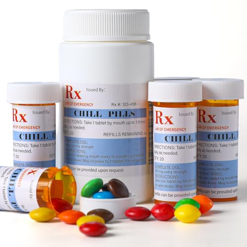 Kigeli 60 Pcs Pharmacy Gift Chill Pill Labels Decoration Pharmacist Sticker - style: Chill Pill
