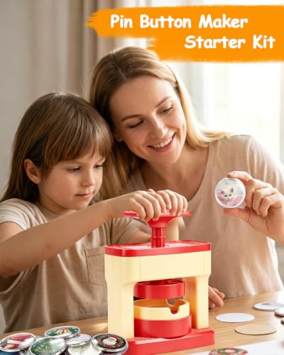 Button Maker Machine 55mm/2.16in, Installation-Free Pin Maker Machine Kit - color: Red - Badge Maker
