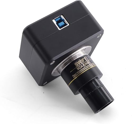 Swiftcam 25 Megapixel Camera for Microscopes, with Reduction Lens, Calibration Kit, Eyetube Adapters, and USB 3.0 Cable, Compatible with Windows/Mac/Linux