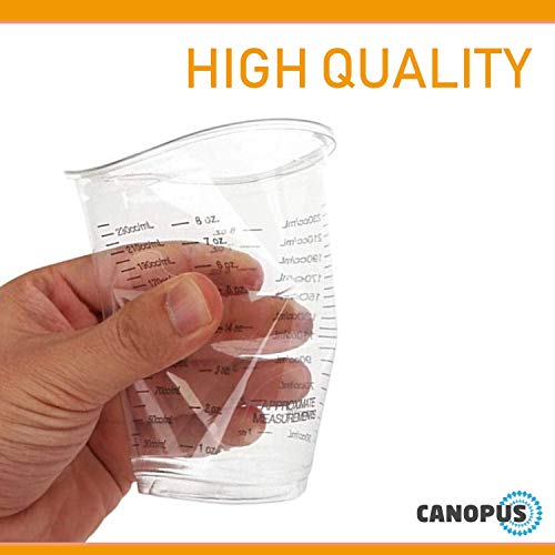 CANOPUS Measuring Cups, Mixing Cups for Epoxy and Resin, Graduated Paint Mixing Cups, Disposable Plastic Mixing Cups for Automotive and Art Projects, 10 ounce (1/2 Pint), 300 cc (Pack of 25) - size: 10oz