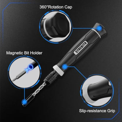 STREBITO 153 in 1 Small Magnetic Screwdriver Set, Precision Screwdriver set - color: Grey