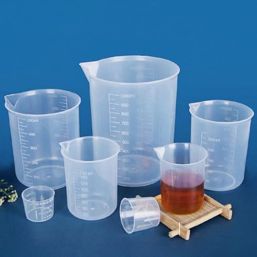 Graduated Cylinder Reusable Lightweight Measuring Cup for Kitchen Laboratory Test Plastic Portable Stackable(150ml)