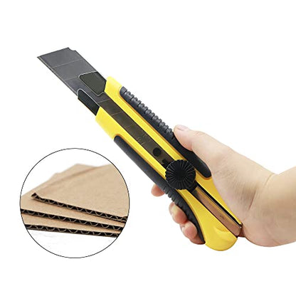 24 Pack Utility Knife, 25mm Retractable Box Cutter - color: 24 Knives