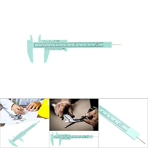 Eujgoov Plastic Vernier Caliper 150mm Double Rule Scale Measuring Tool - color: Green