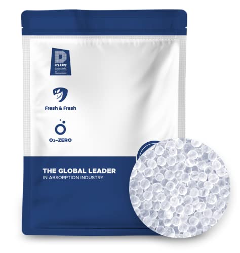 Dry & Dry [1.5 LBS] Pure & Safe White Silica Gel Beads(Industry Standard 3-5 mm) - Rechargeable Silica Beads, Silica Gel, Moisture Absorbers for 3D Printer Filament - color: White, size: 1.5 lbs