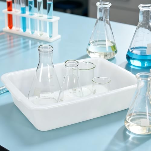 3 Pcs Polypropylene Lab Trays, 16.15 x 11.43 x 3.55 inch - size: 16.15" x 11.43" x 3.55"