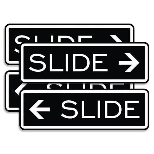 Classic Slide Door Sign - Black - Small (2 Sets - 4 Signs) - color: Black, size: 4" x 1.25" - Small (2 Pack)