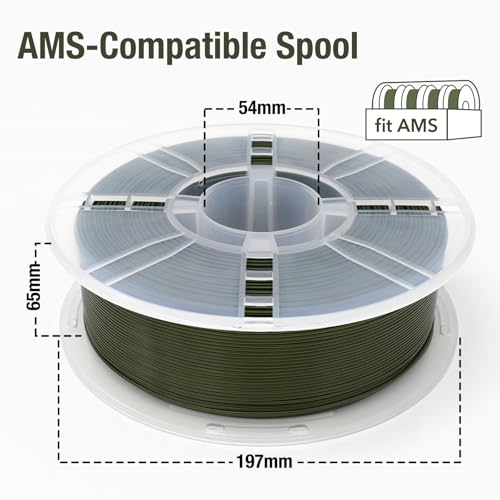 YXpolyer PLA Plus Filament 1.75mm Olive Green Food-Grade PLA Material - color: Olive Green