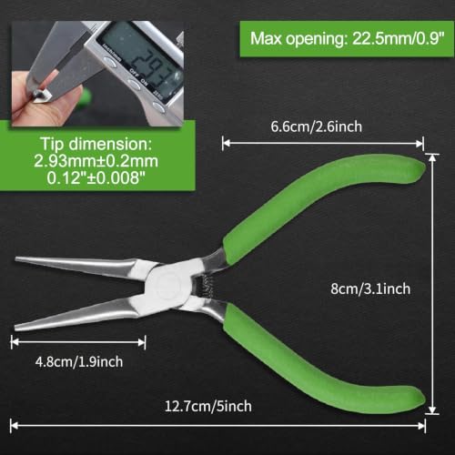 Small Needle Nose Pliers for Jewelry Making, 5 Inches Long Nose Pliers with Long Tapering Mini Pliers Serrated Jaws for Bending Wire, Gripping - style: Needle Nose Plier