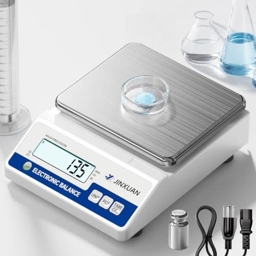 Lab Scale 5000 X 0.01g High Precision Digital Scale Grams Scale with 500g Weight & RS232 Lab Analytical Balances Laboratory Scale Jewelry Weight Scale for Gold Silver LCD Display 7units - style: 5000gx0.01g with RS232 & 500g Calibration Weights