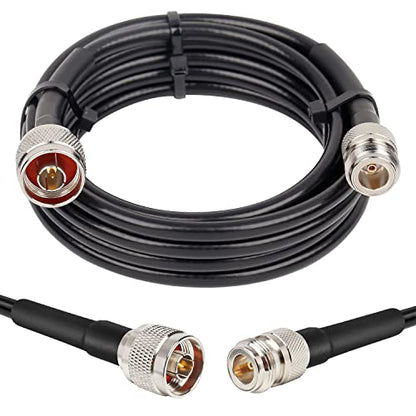 XRDS -RF 10ft N Male to N Female Cable, 50 ohm KMR240 Low Loss N Connector Coax Extension Cable Jumper for WiFi/Ham Radio Antenna, Signal Booster, Router, Amplifier