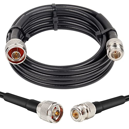 XRDS -RF 10ft N Male to N Female Cable, 50 ohm KMR240 Low Loss N Connector Coax Extension Cable Jumper for WiFi/Ham Radio Antenna, Signal Booster, Router, Amplifier