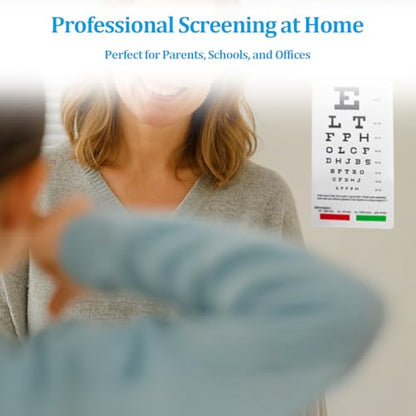 Pocket Eye Chart Dual Sided Snellen & Rosenbaum Vision Tester for Home, Office, School Use(2 Pack) - size: 2 Pack