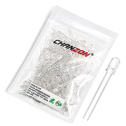 CHANZON 100 pcs 5mm Infrared Ray IR 850nm Emitter LED Diode Lights - color: B) 5mm 850nm Ir Emitter (100pcs)