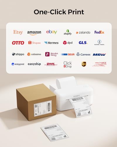 MUNBYN Bluetooth Thermal Label Printer, 4x6 Shipping Label Printer - color: White