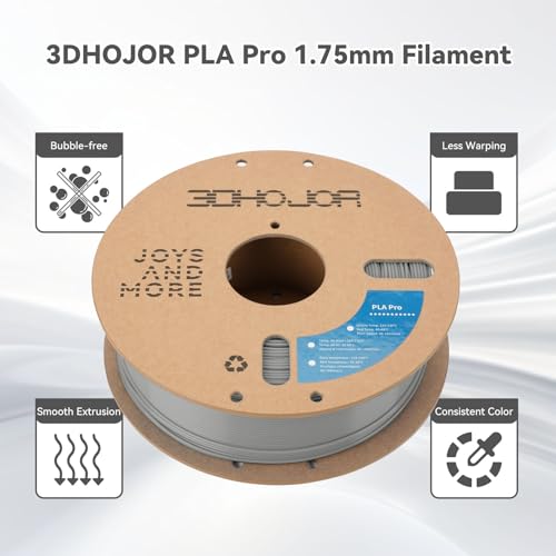 3DHoJor PLA+ 3D Printer Filament Silver,1KG - color: Silver
