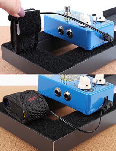 Mr.Power 9V Battery Clip Converter Power Cable Snap Connector 2.1mm 5.5mm Plug for Guitar Effect Pedal (Right Angle, 1 Cable + 1 Battery Bag) - size: Right Angle, 1 Cable + 1 Battery Bag