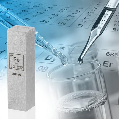 PATIKIL 2Pcs Iron Cube, 0.5x0.5x2 Fe Density Stick High Density Element Rod Unique Metal Cube Periodic Table of Elements Collections Lab Experiment Teacher Scientific Classes - style: Iron