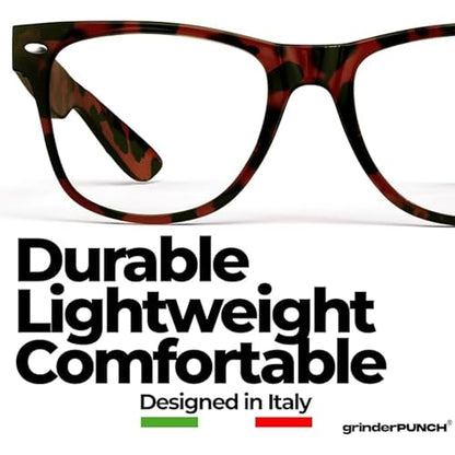 grinderPUNCH Reading Glasses for Men Readers High Power Strong 1.0 to 6.0 - color: 3 Pack Tortoise
