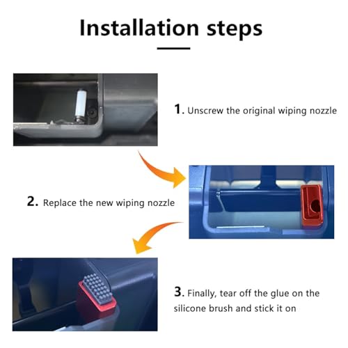 Nozzle Wiper Brushes Hotend Filament Cleaning Kit for Bambu Lab X1/X1C/X1E