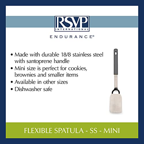 RSVP International Endurance Kitchen Tool Collection Flexible Stainless Steel, Dishwasher Safe, Spatula, Mini - size: Spatula, Mini