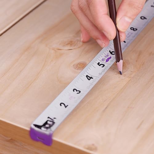 Mr. Pen- Retractable Tape Measure 25 ft, Purple, Easy Read - color: Purple, size: 1 pcs