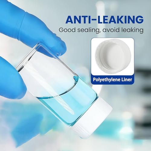 20ml Scintillation Vials - Scintillation Counting Vials, 22-400 White Screw Cap,Polyethylene Liner （Pack of 100）