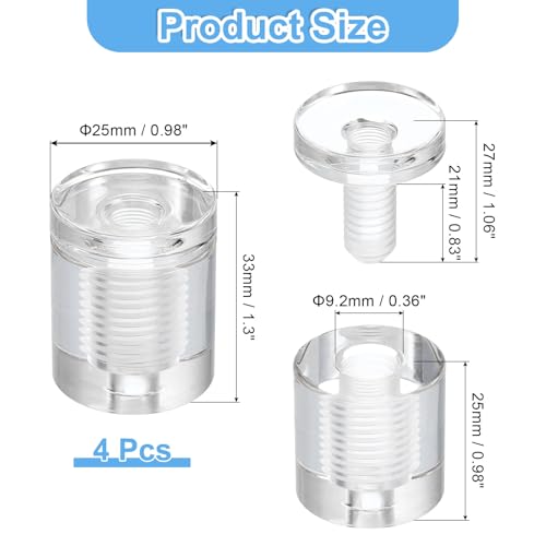 uxcell 4Pcs Sign Standoff Screws, 1 x 1-5/16" Acrylic Wall Standoff Mount Hardware Advertising Glass Standoff Nail Acrylic Nail for Hanging Acrylic Picture Frame Panel Sign - size: 1 x 1-5/16"